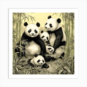 Panda Family Art Print