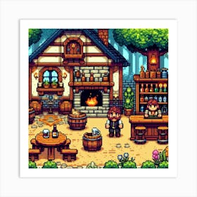 8-bit fantasy tavern 2 Art Print