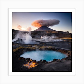 Hot Springs In Iceland Art Print