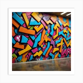 Graffiti Dreams: A Brick Wall Canvas Art Print