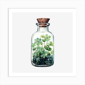 Shamrocks In A Bottle 1 Art Print