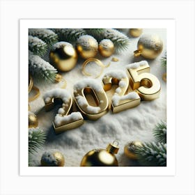 Golden 2025 new year Art Print