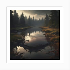 Lake In The Woods Art Print