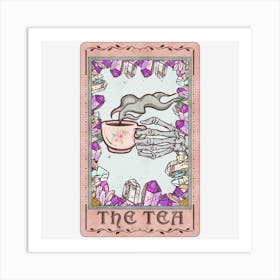 The Tea Skeleton Tarot Card Art Print