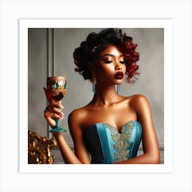 Woman Holding A Glass Of Wine 1 Art Print