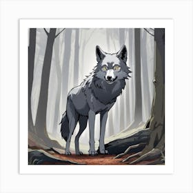 Wolf In The Woods 24 Art Print