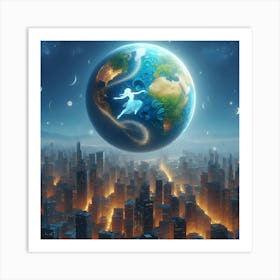 Earth In Space Art Print