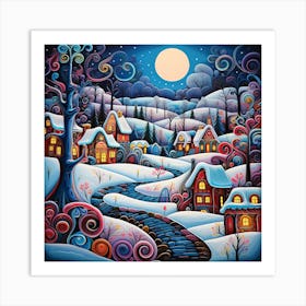 Fairy Christmas Village 2 Art Print