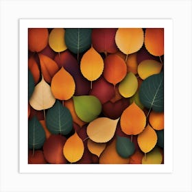 Autumn's Symphony of Leaves 5 Art Print