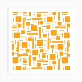 Shapely 2 Orange Geometric Abstract 1 Art Print