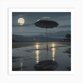 Umbrella In The Rain Art Print