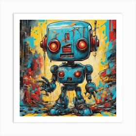 Andy Getty, Pt X, In The Style Of Lowbrow Art, Technopunk, Vibrant Graffiti Art, Stark And Unfiltere (25) Art Print