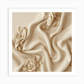 Beige Silk 1 Art Print