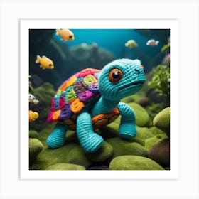 Crochet Turtle Art Print