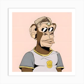 Monkey With Sunglasses Art Print