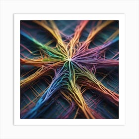 Abstract Colorful Network 2 Art Print