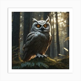 Owl In The Forest 89 Art Print