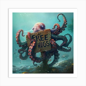 Octopus Offers Free Hugs 1 Art Print