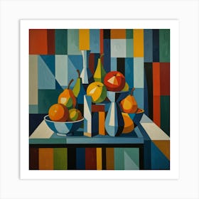 Fruit In Vases Art Print