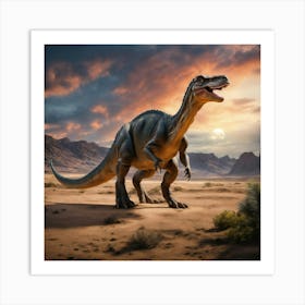 Hyper Realistic Photography Of A Dinosaur In An Al Art Print