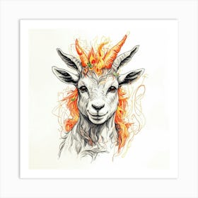 Goat With Horns 9 Art Print