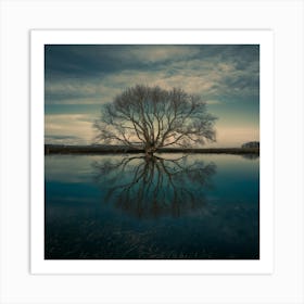 Tree Reflected In Water 1 Art Print