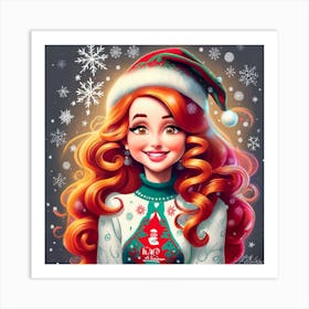 Disney Princess Christmas Art Print