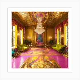 Futuristic Beautiful French Mansion Interior Sitti (5) Art Print