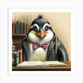 Penguin Teacher Art Print