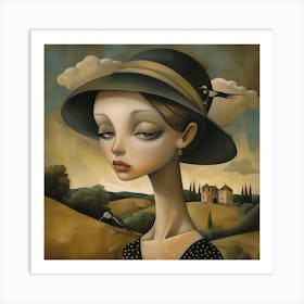 Girl In A Hat 5 Art Print