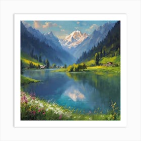 Lake In The Mountains Art Print