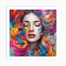 Colorful Girl Art Print