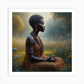 Meditating Woman Art Print