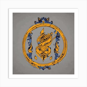 Frame Of Gold And Blue Art Print