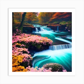 Waterfalls In The Forest 1 Art Print