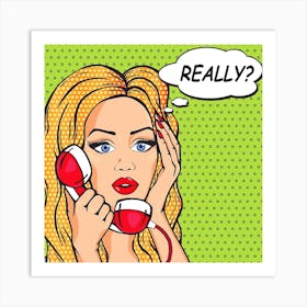 Pop Art Gossip Blonde Girl Art Print