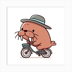 Walrus On A Bicycle 3 Art Print