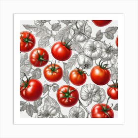 Tomato Pattern Art Print