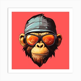 Monkey With Sunglasses Art Print
