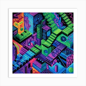 Psychedelic City 4 Art Print