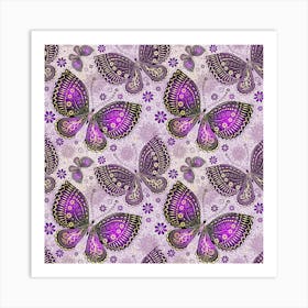 Purple Butterflies 1 Art Print