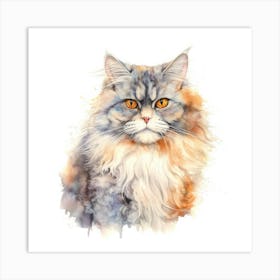 Selkirk Rex Longhair Cat Portrait 3 Art Print