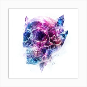 Skull With Crystals Art Print