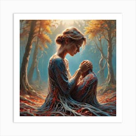 Woman In The Forest 9 Art Print