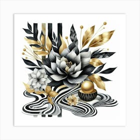 Black And Gold Art Print