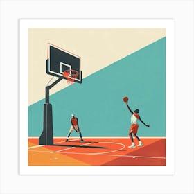 A Basketball Match Minimal Illustration 1718671072 3 Art Print