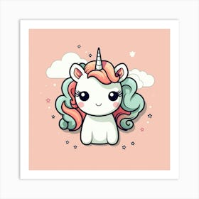 Unicorn Kawaii 14 Art Print