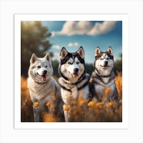 Siberian Husky love Art Print