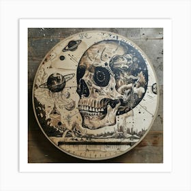 Skull With Planets Art Print