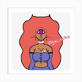 Alien afro girl v2 Art Print